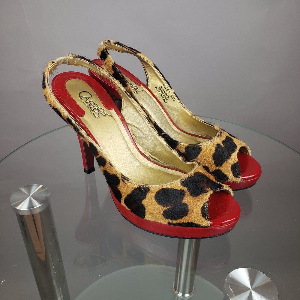 5.5 Vintage Carlos Santana Peep Toe Slingbacks
